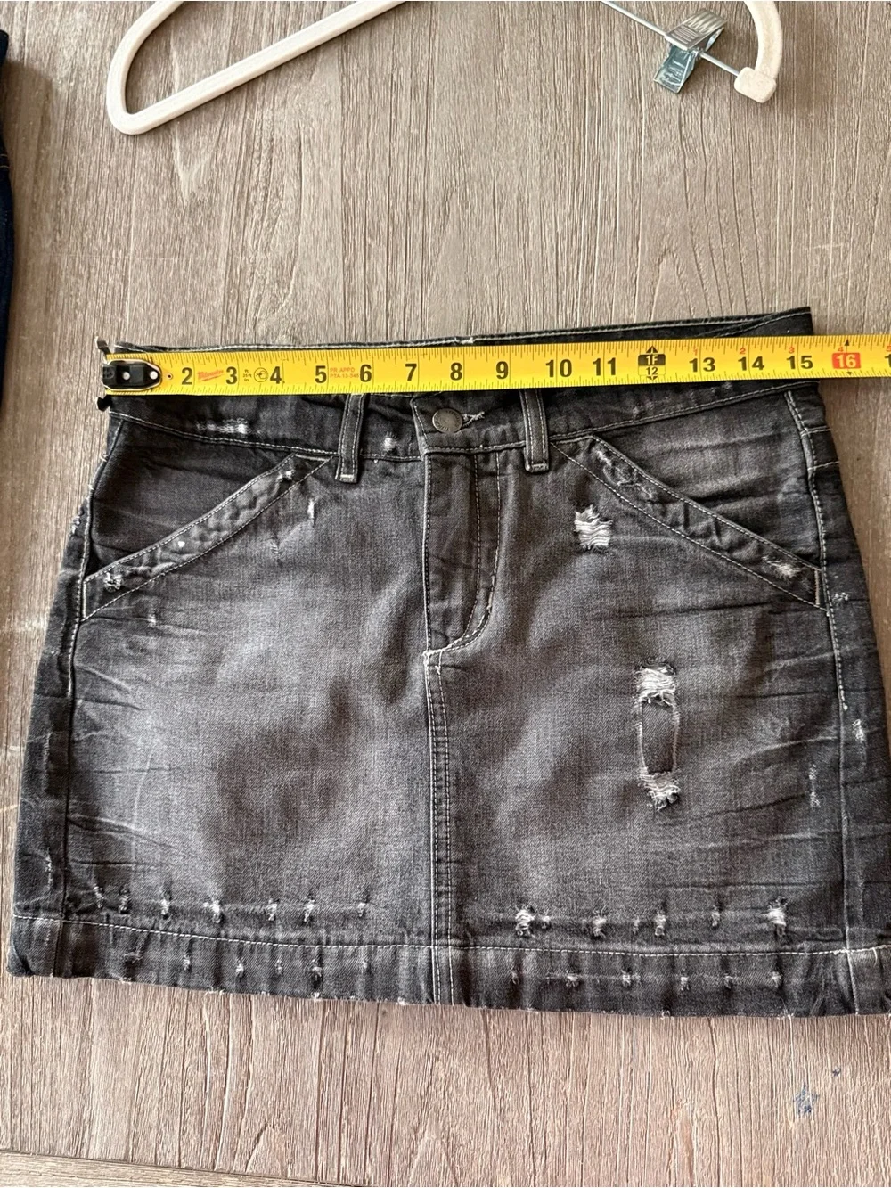 Fitigues Black‎ Denim Mini Skirt Grunge Goth Y2K Size 27